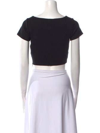 Area Square Neckline Short Sleeve Crop Top