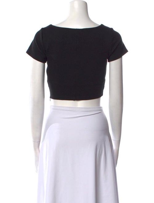 Area Square Neckline Short Sleeve Crop Top