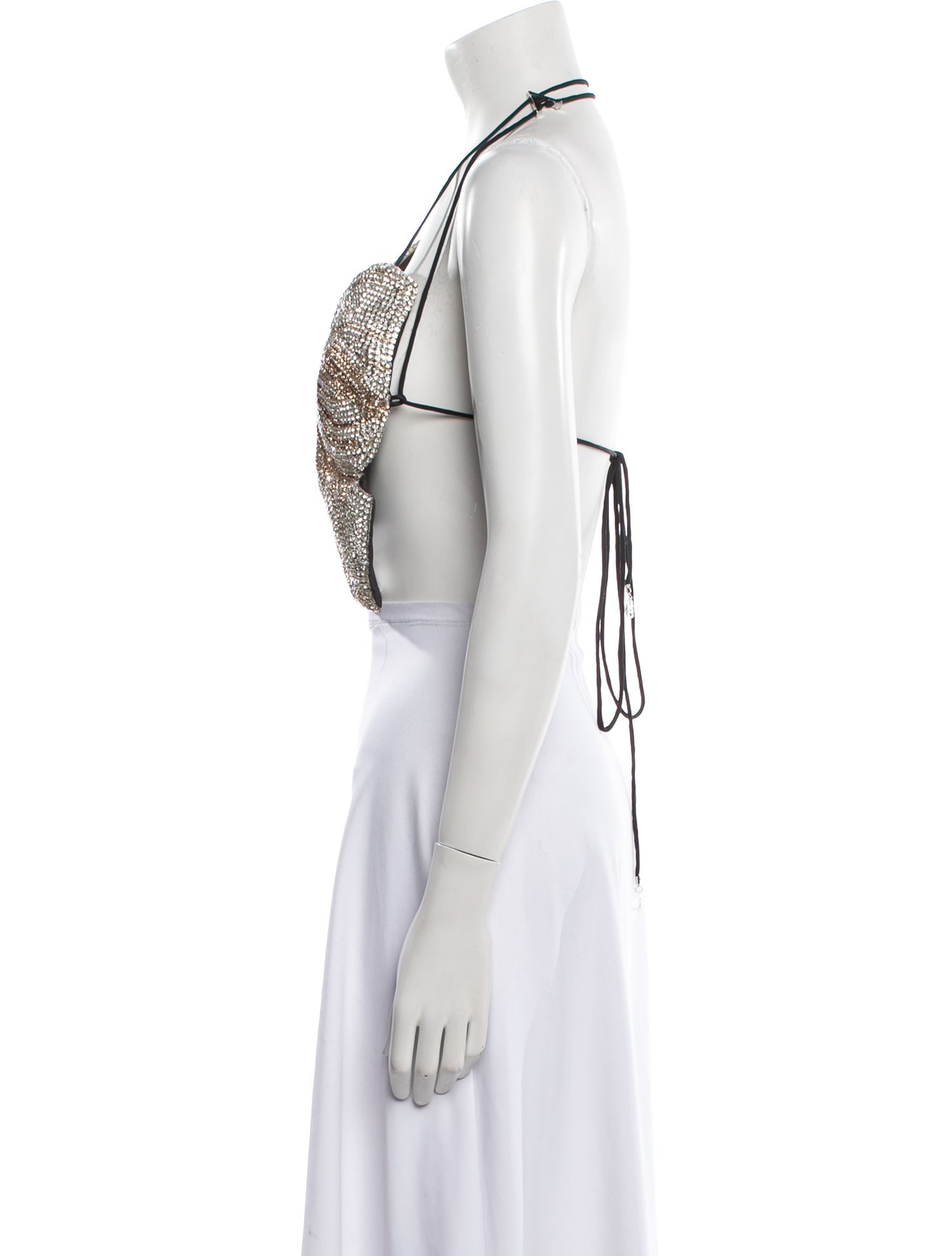 Area Printed Halterneck Crop Top