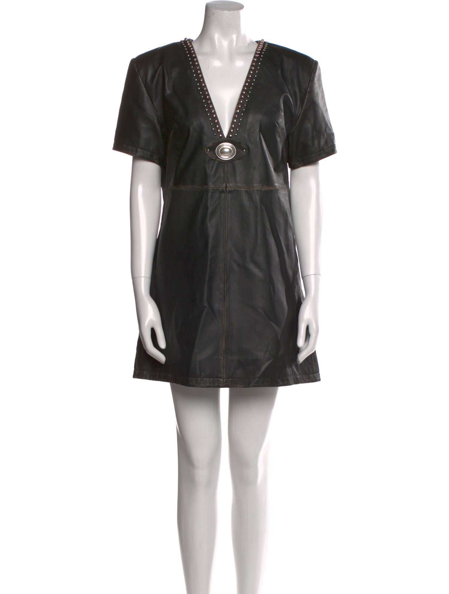 Area Leather Mini Dress