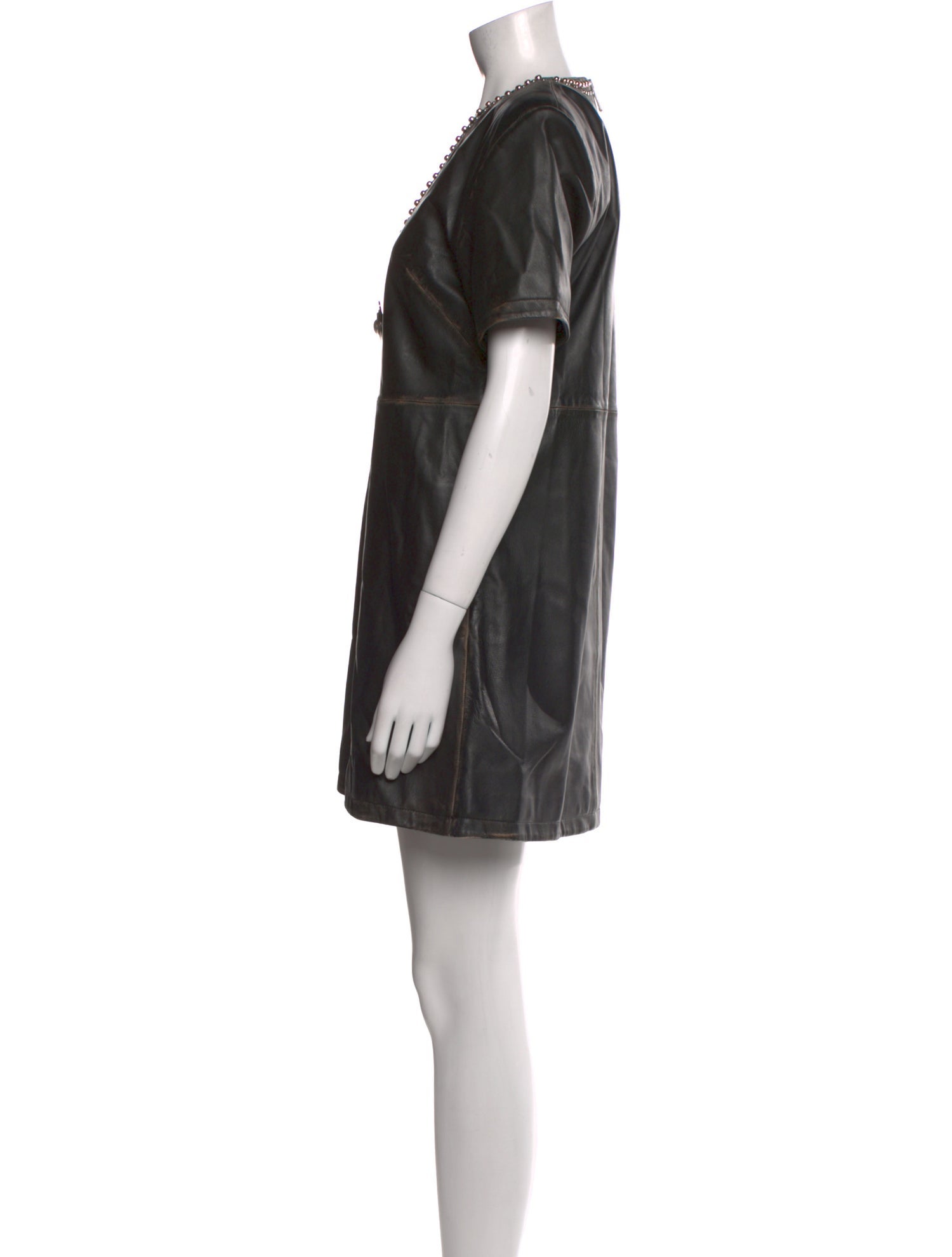 Area Leather Mini Dress