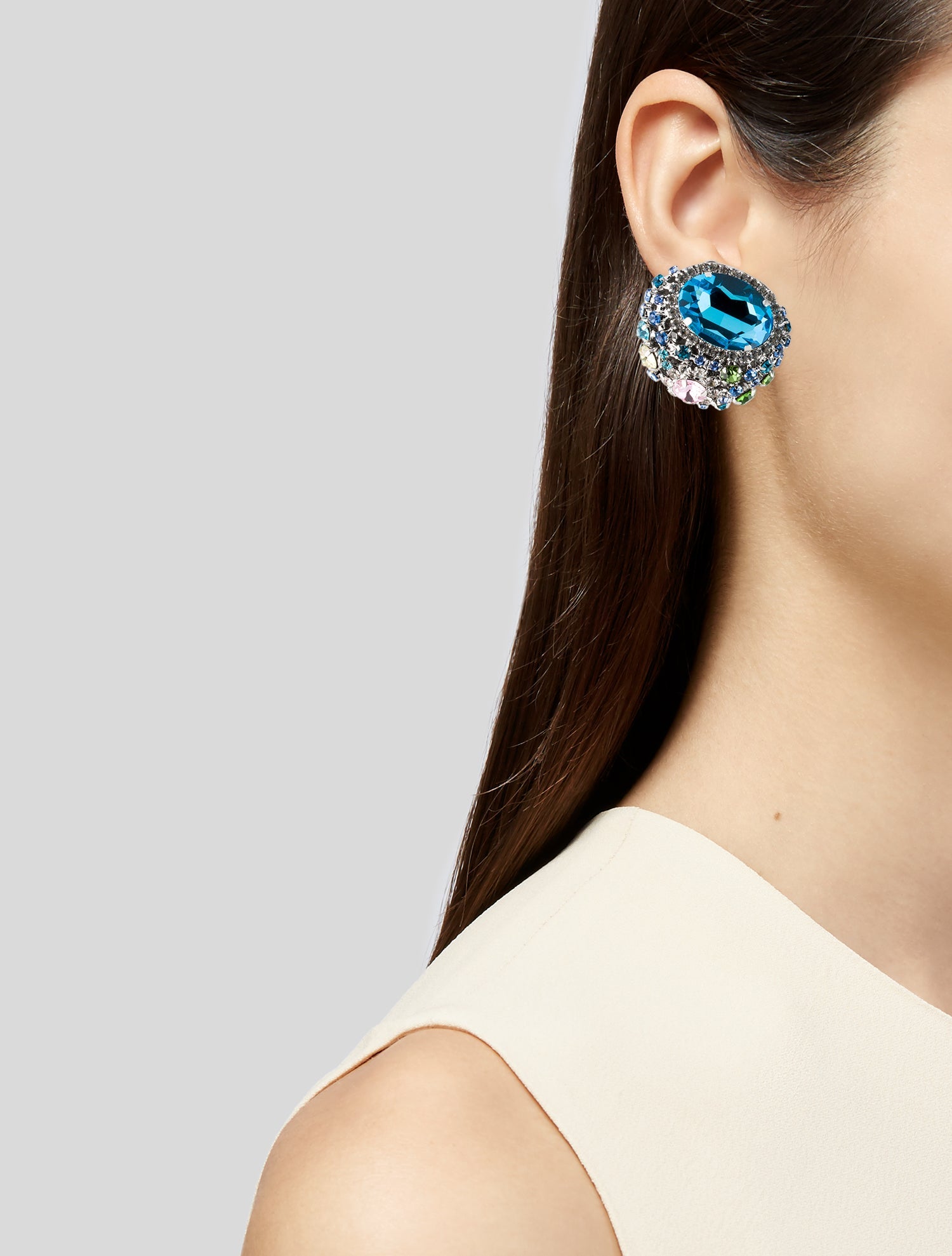 Area crystal-embellished stud earrings