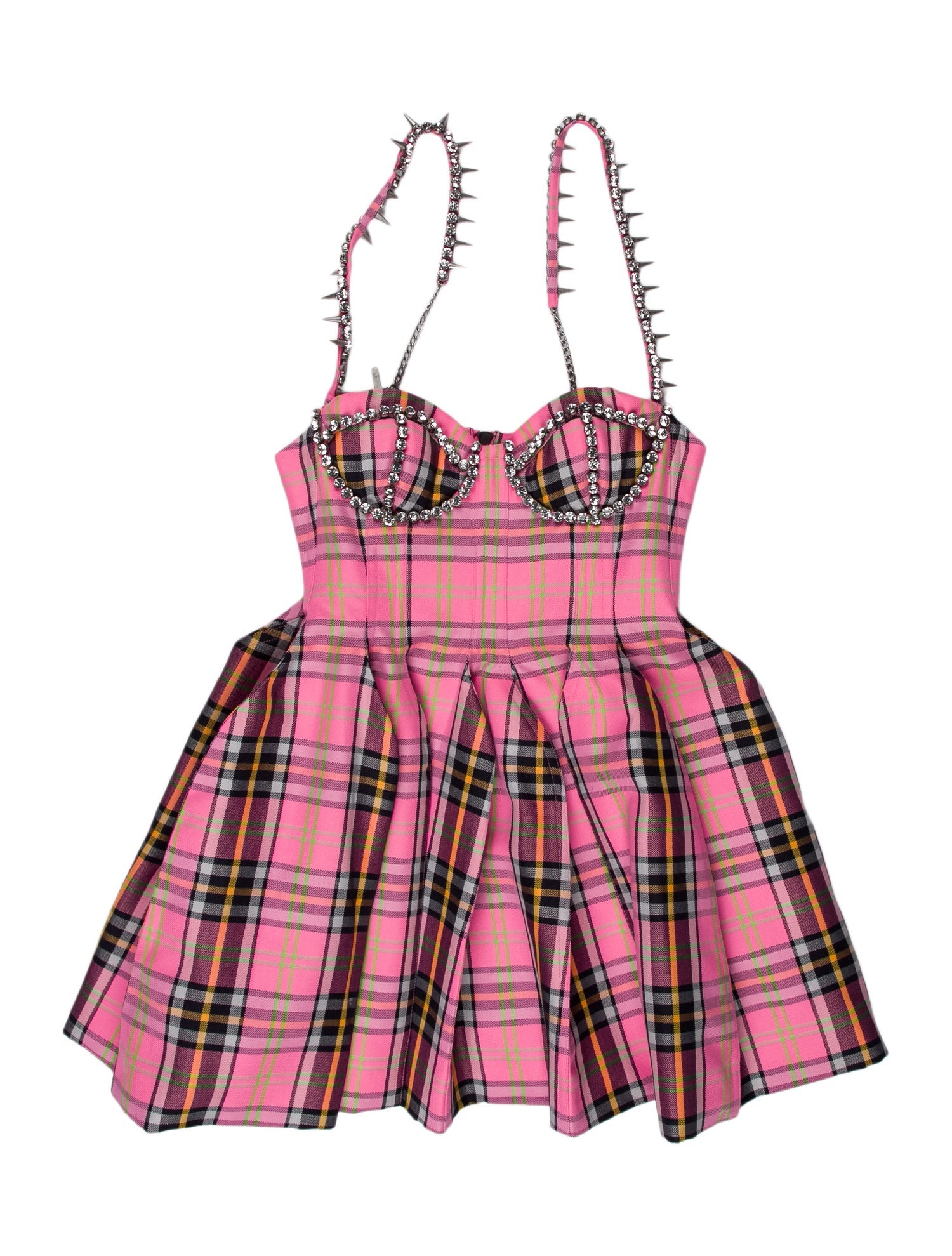 Area Plaid Print Mini Dress w/ Tags