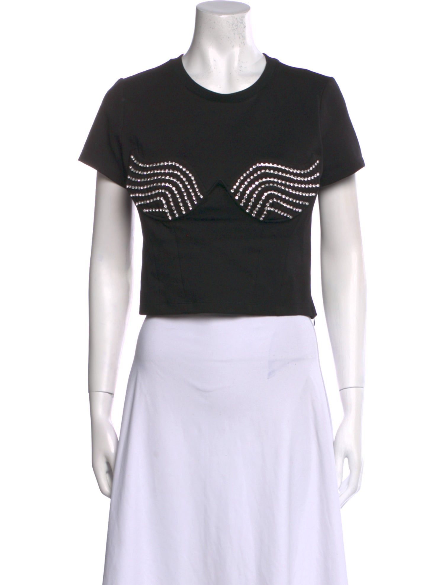 Area Crew Neck Short Sleeve Crop Top