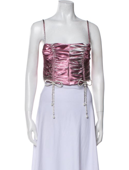 Area Square Neckline Sleeveless Crop Top