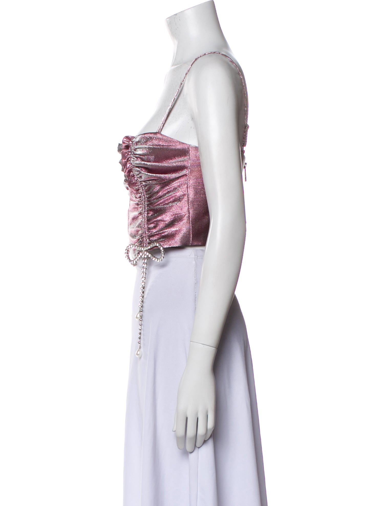 Area Square Neckline Sleeveless Crop Top