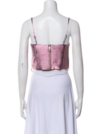 Area Square Neckline Sleeveless Crop Top