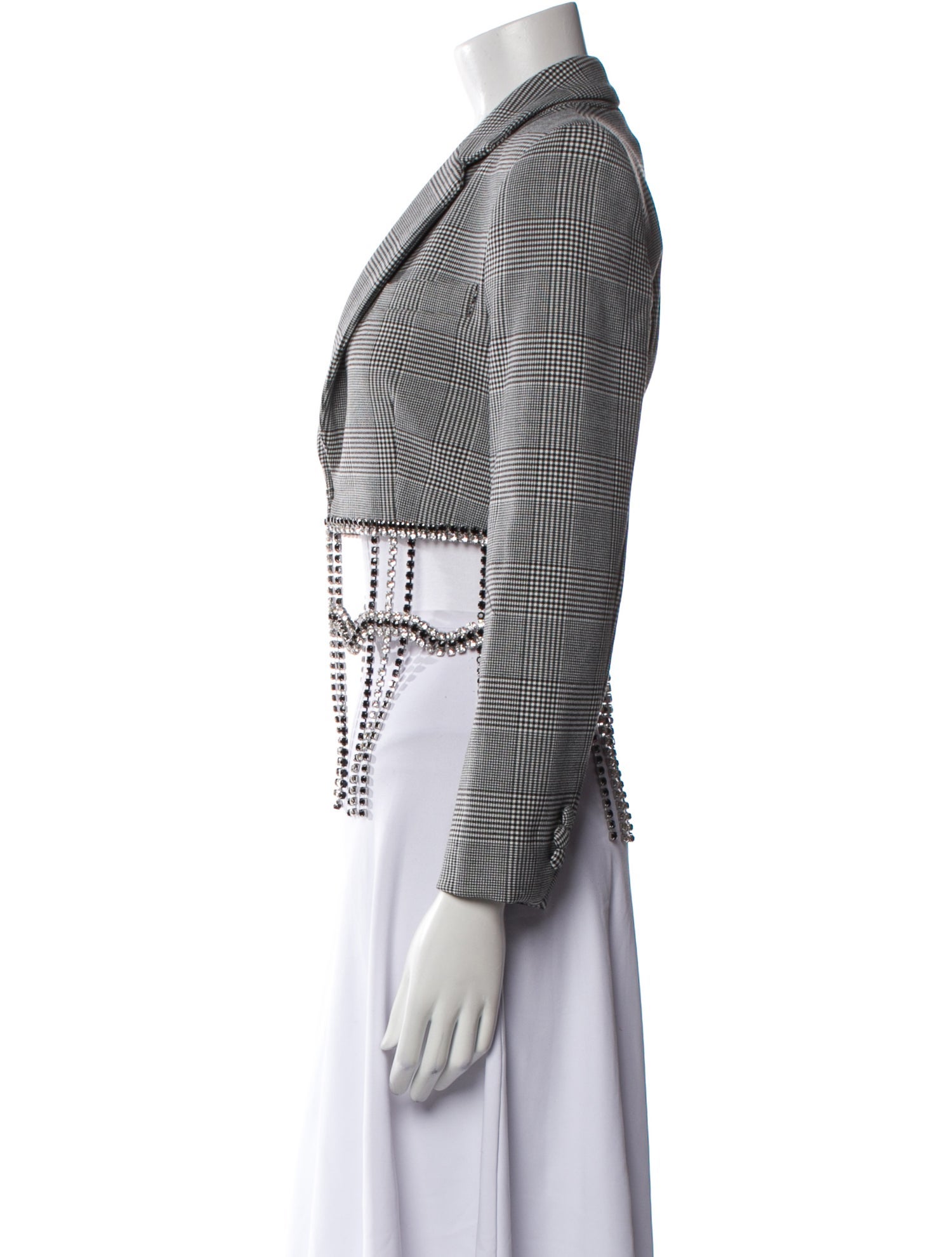 Area Plaid Print Blazer