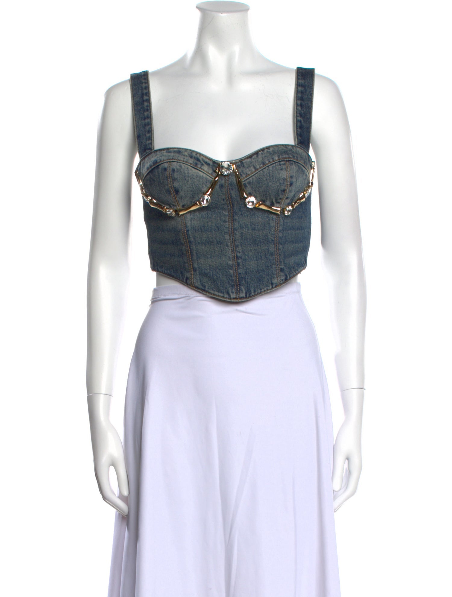 Area Square Neckline Sleeveless Crop Top w/ Tags