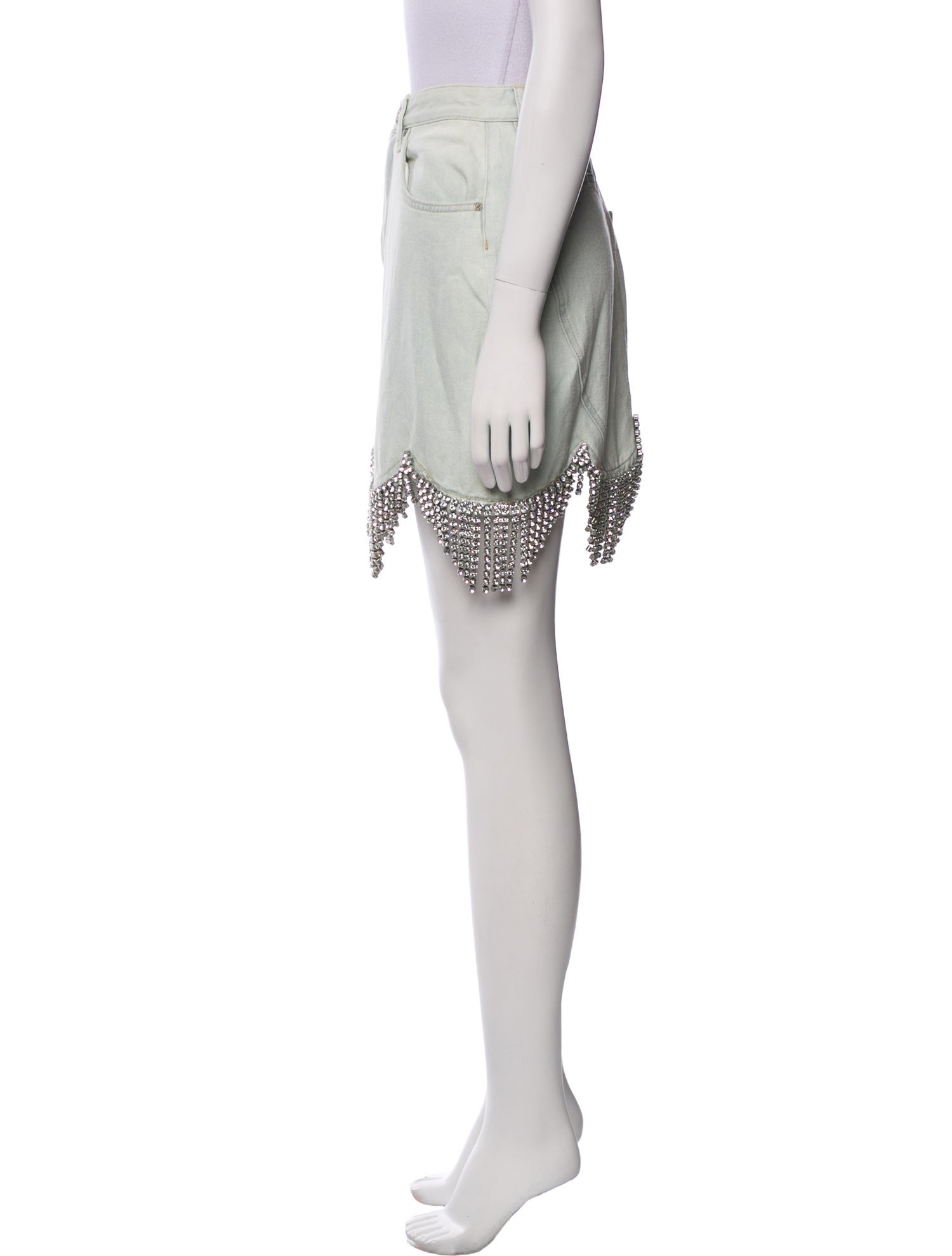 Area Crystal Embellishments Mini Skirt