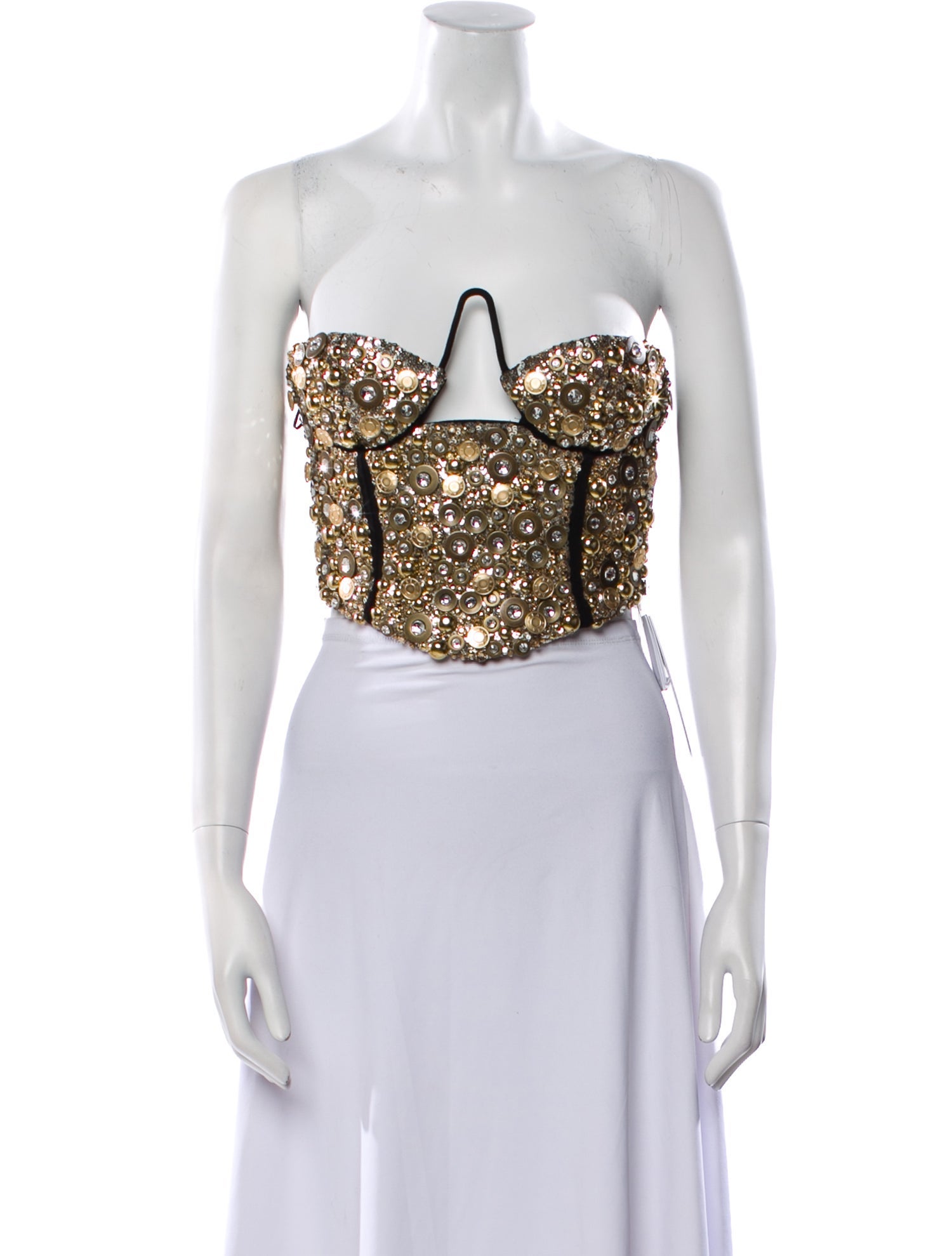 Area Floral Print Strapless Crop Top w/ Tags