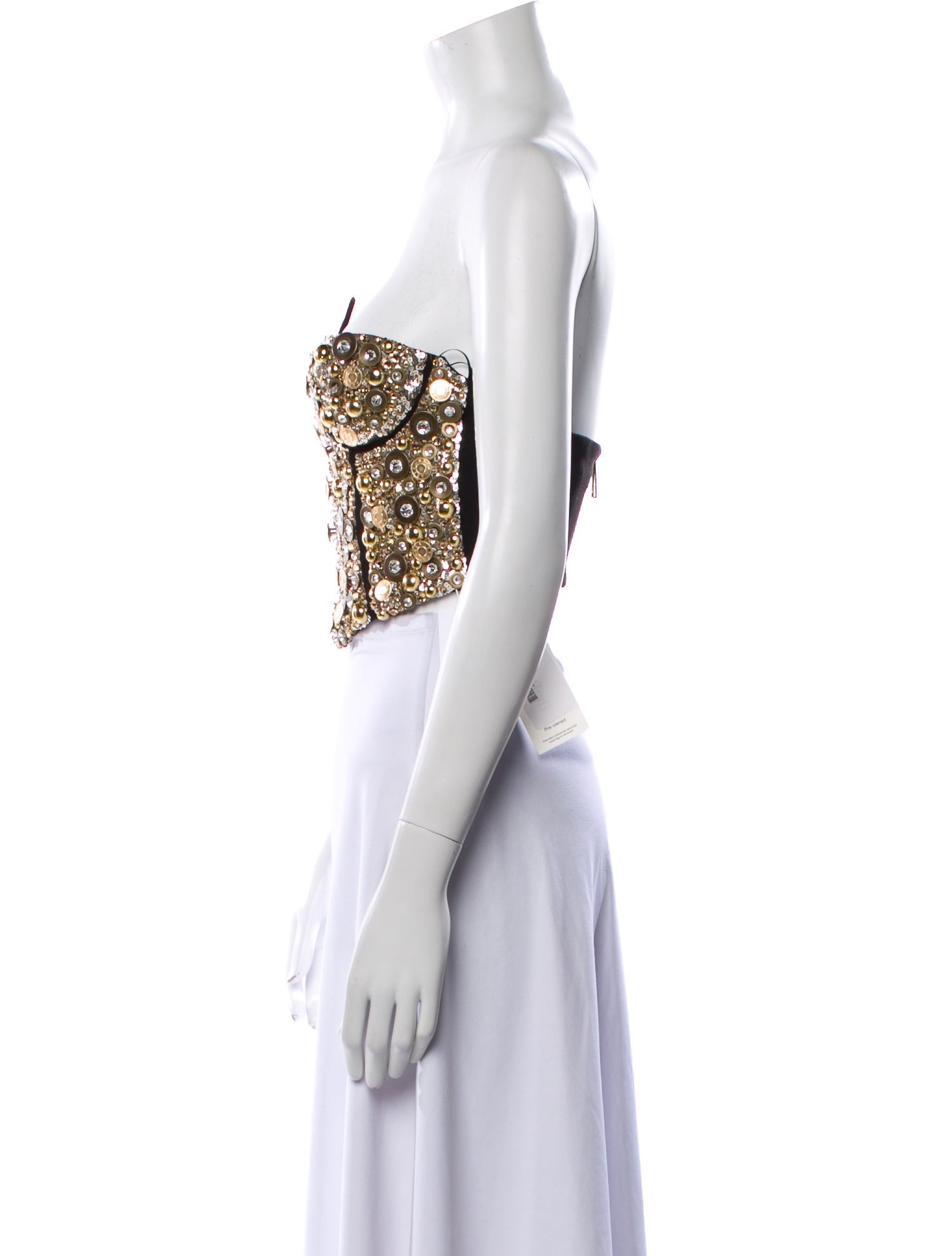 Area Floral Print Strapless Crop Top w/ Tags