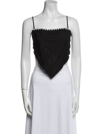 Area Square Neckline Sleeveless Crop Top