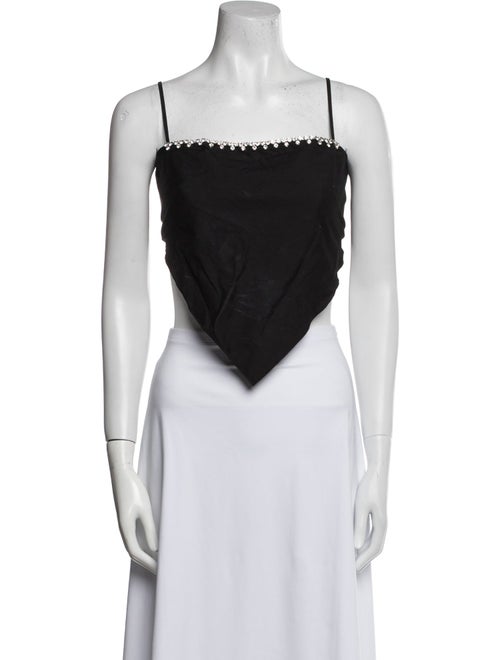 Area Square Neckline Sleeveless Crop Top