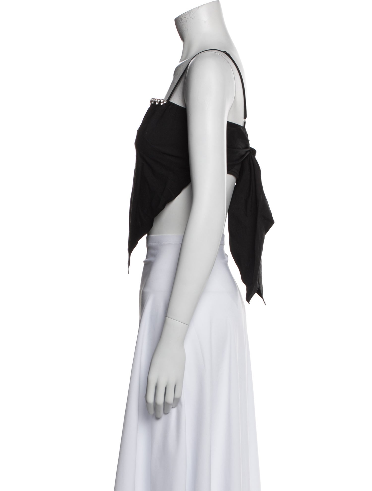 Area Square Neckline Sleeveless Crop Top