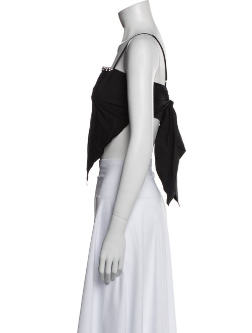 Area Square Neckline Sleeveless Crop Top