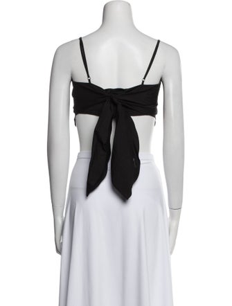 Area Square Neckline Sleeveless Crop Top