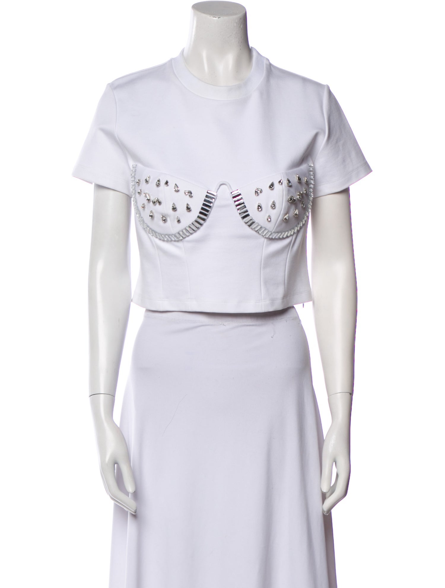 Area Crew Neck Short Sleeve Crop Top