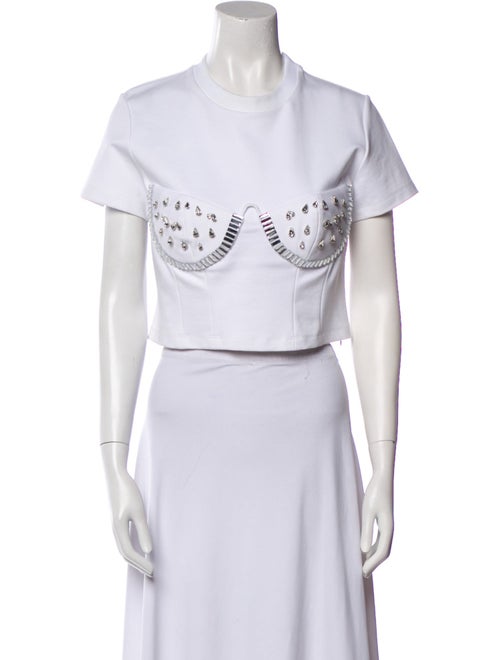 Area Crew Neck Short Sleeve Crop Top