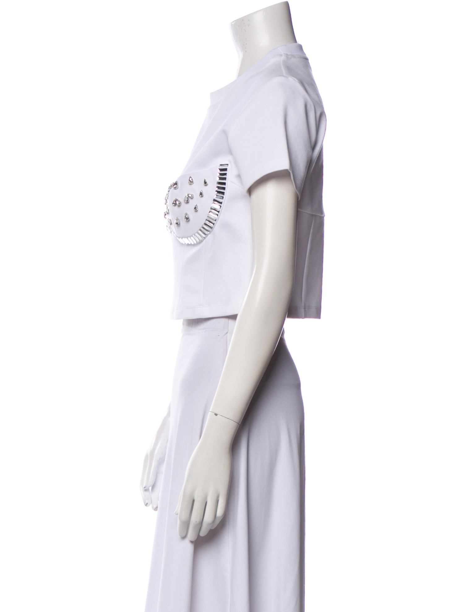 Area Crew Neck Short Sleeve Crop Top