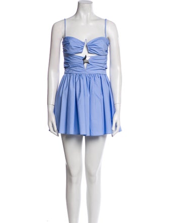 Area Square Neckline Mini Dress