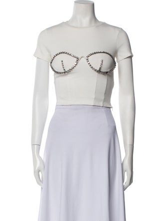 Area Crew Neck Short Sleeve Crop Top