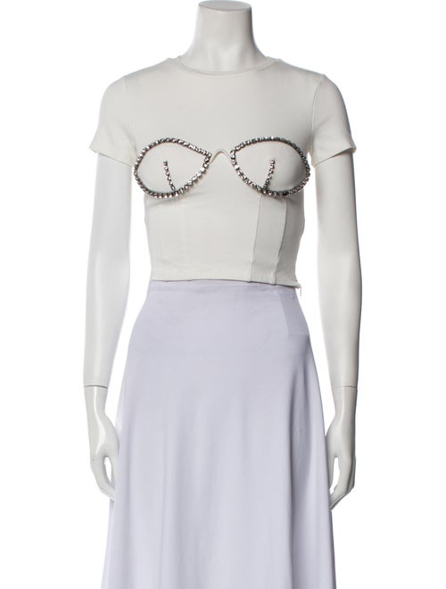 Area Crew Neck Short Sleeve Crop Top