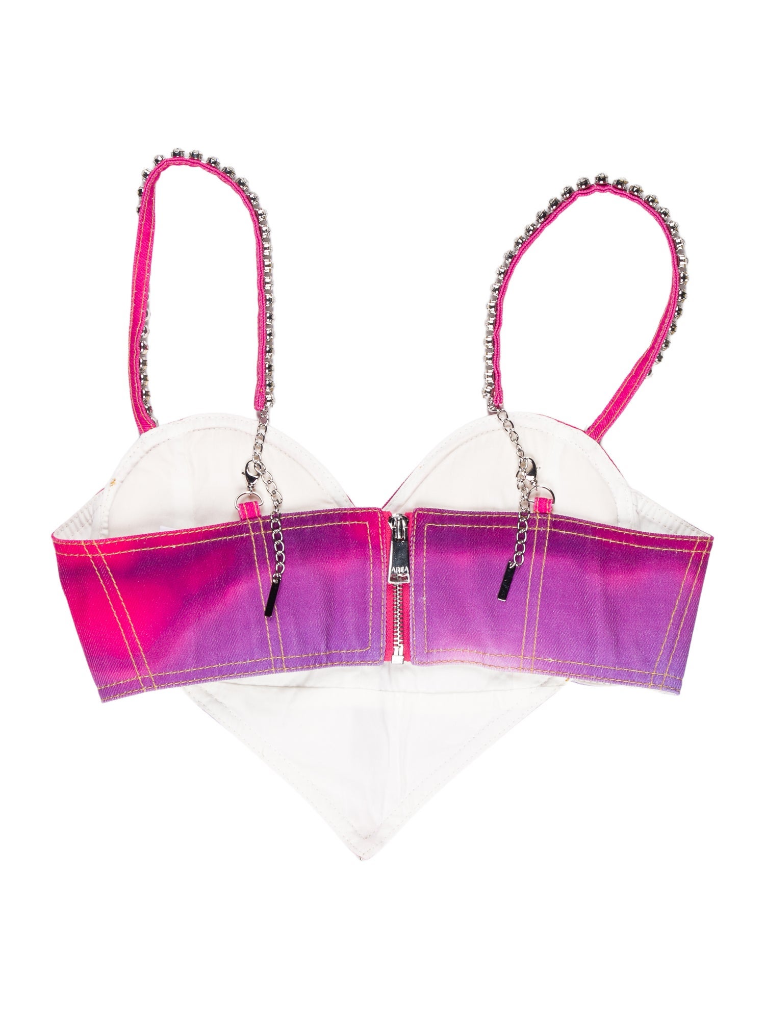 Area Paisley Print V-Neck Crop Top w/ Tags