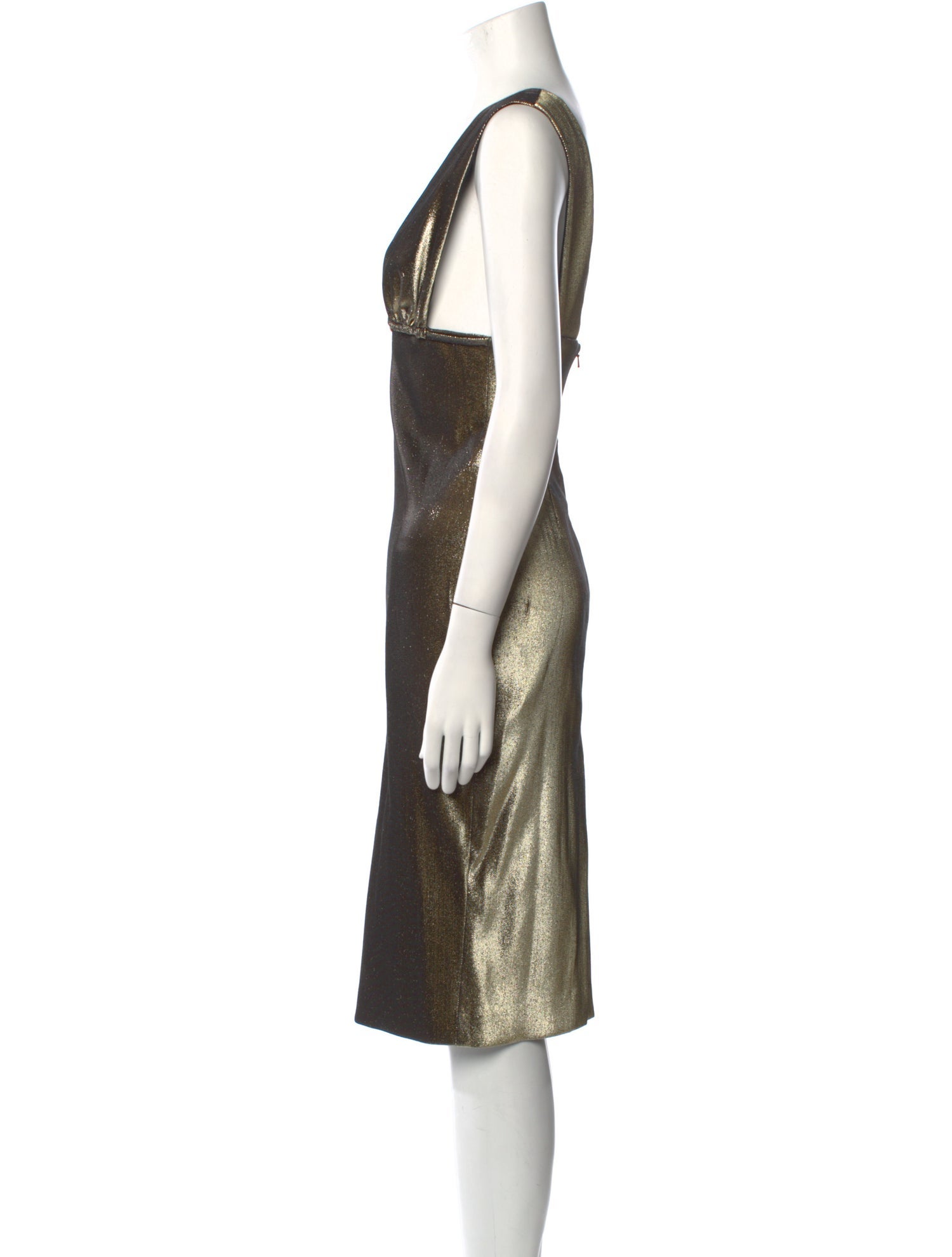 Area V-Neck Midi Length Dress