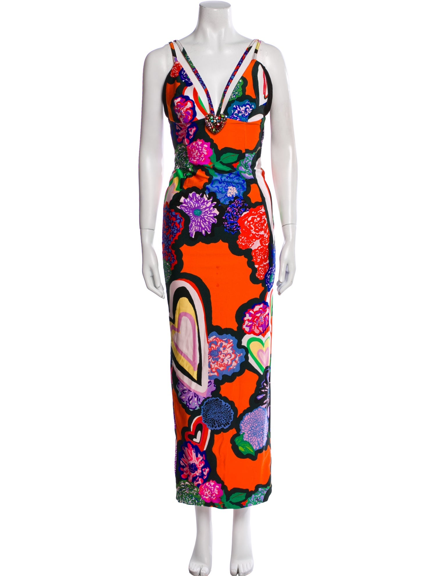 Area Printed Long Dress