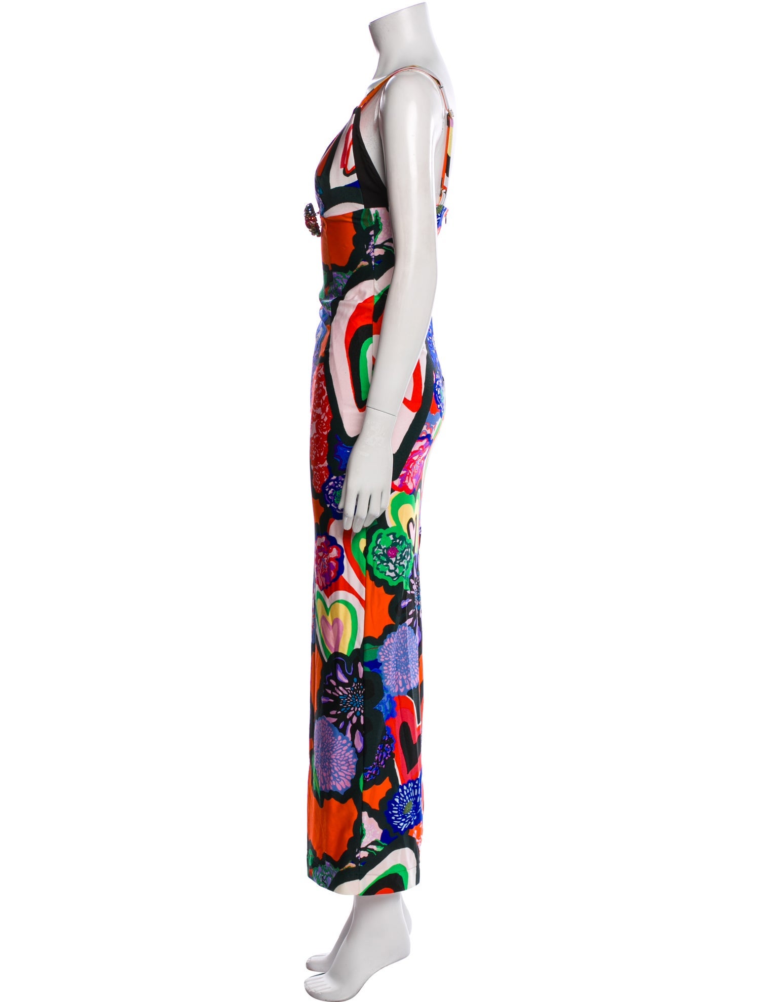 Area Printed Long Dress