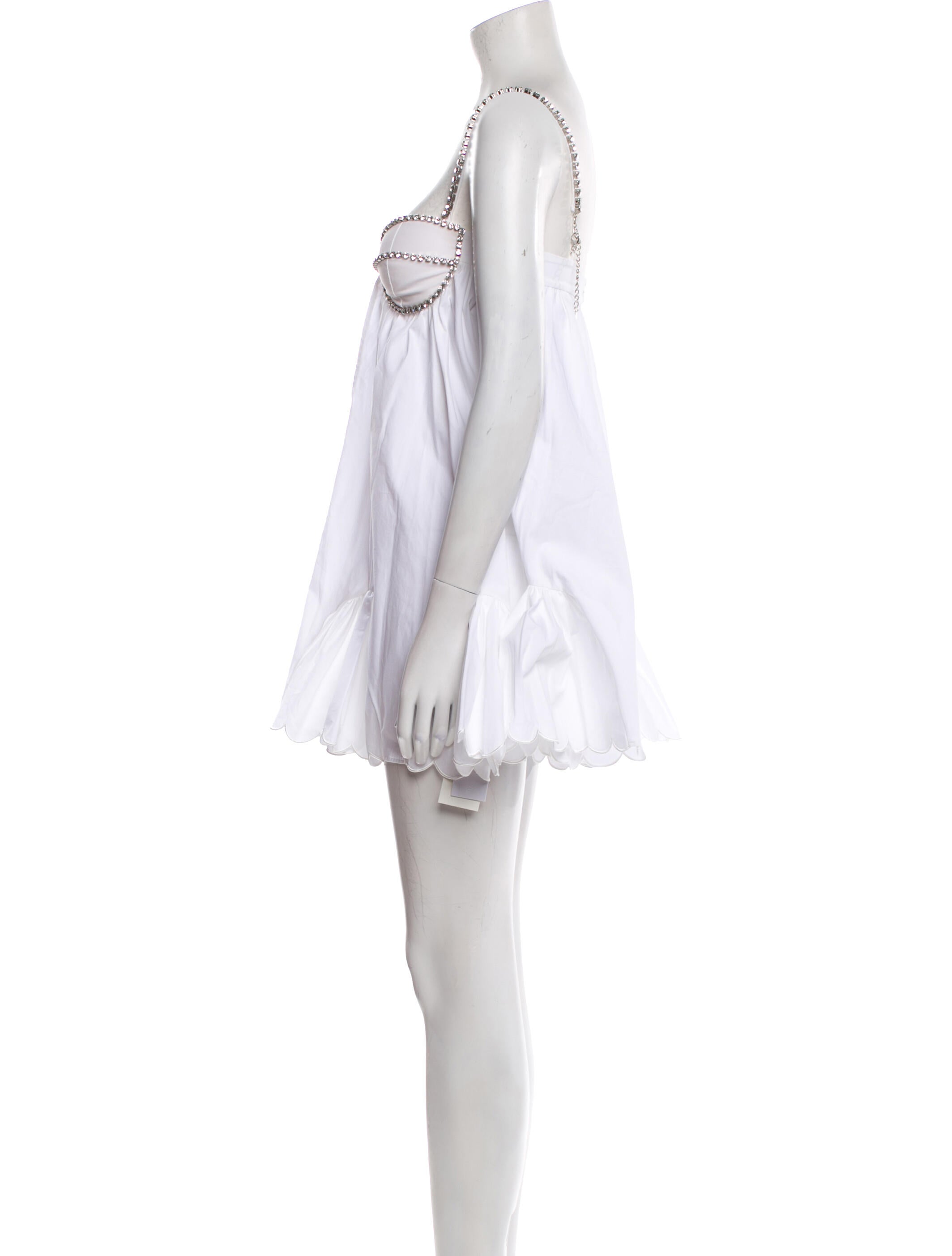 Area Square Neckline Mini Dress