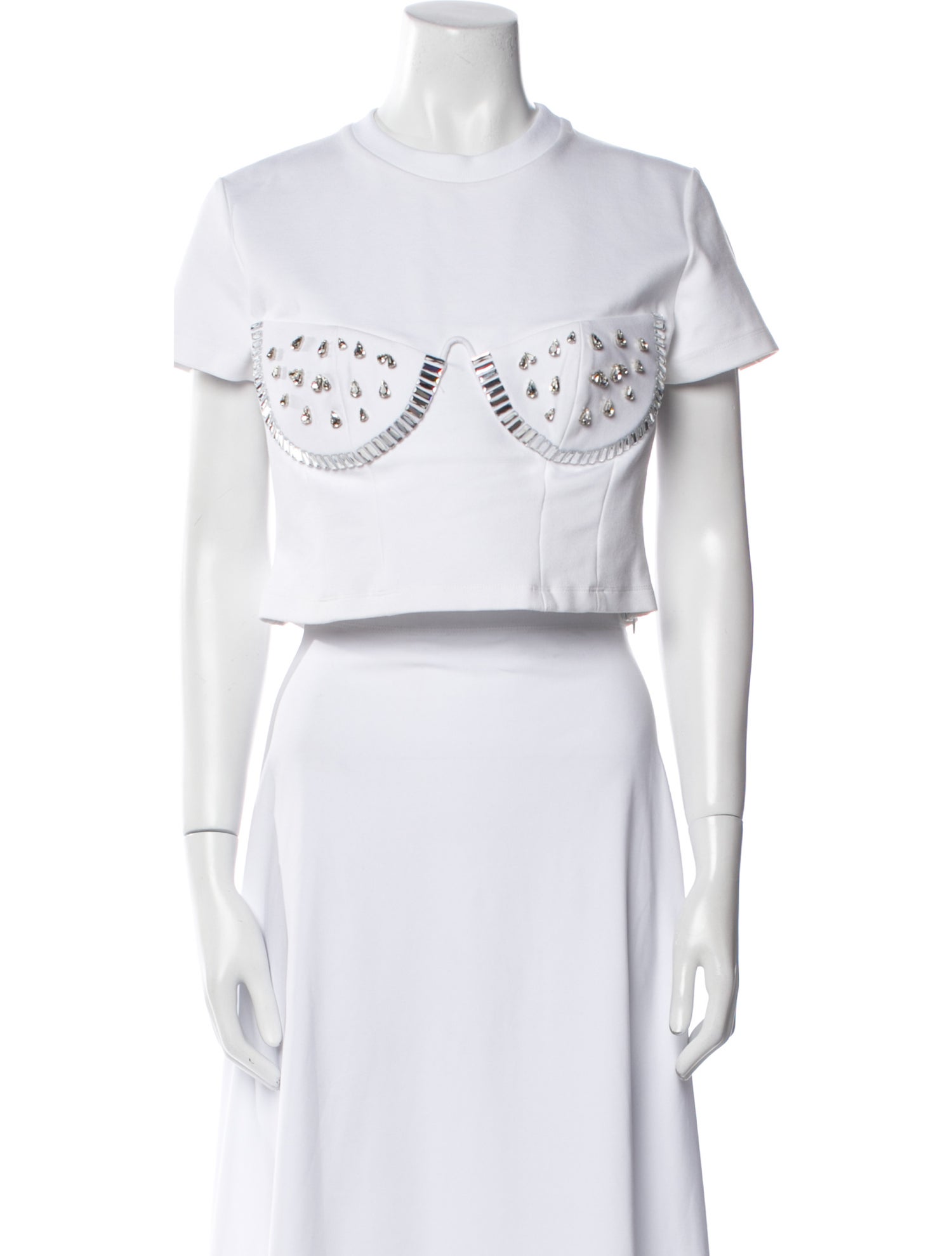 Area Crew Neck Short Sleeve Crop Top