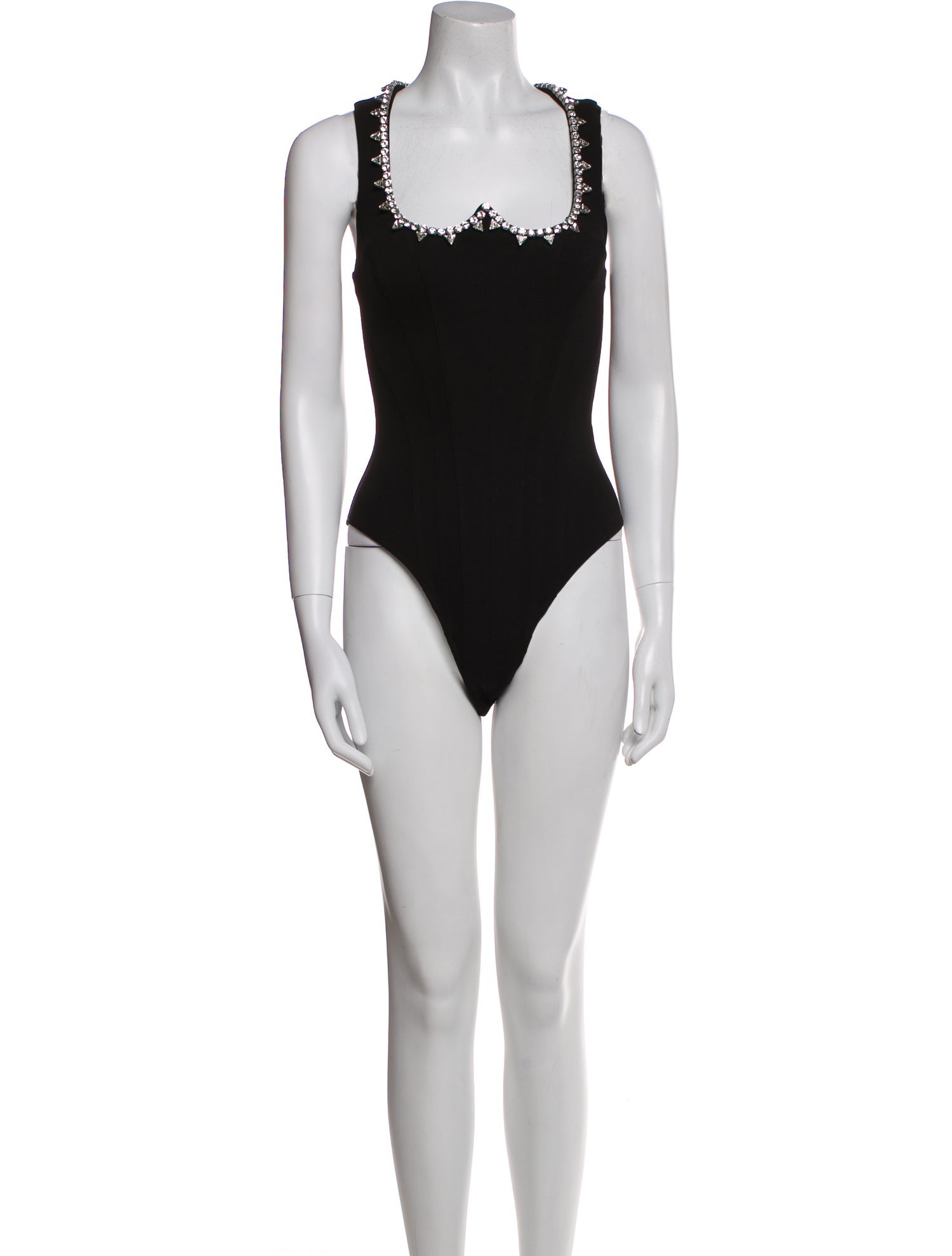 Area Square Neckline Sleeveless Bodysuit