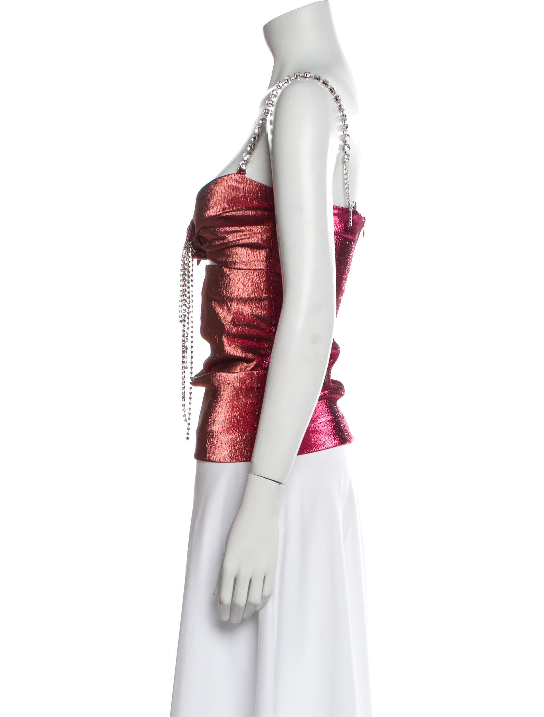 Area Printed Square Neckline Top w/ Tags