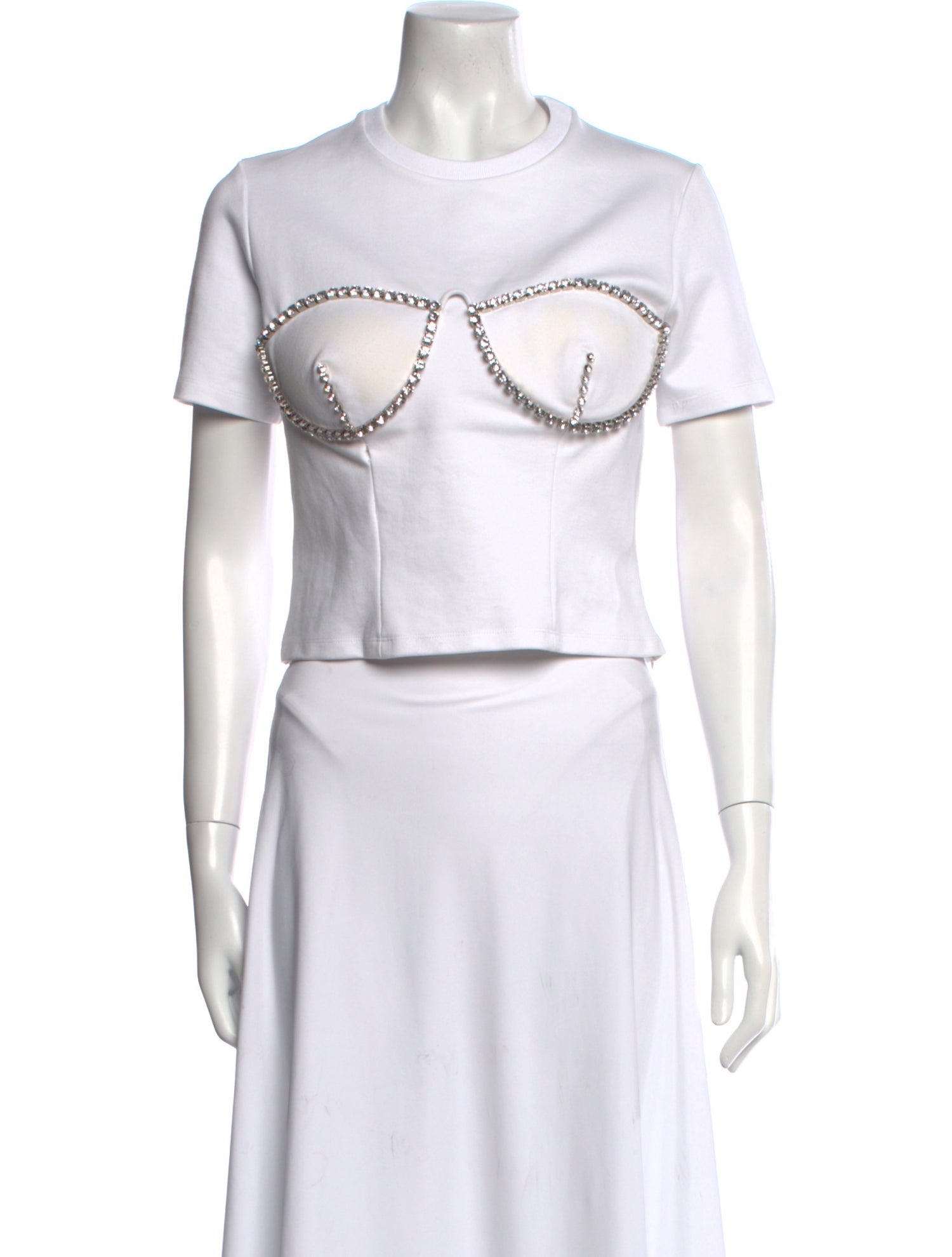 Area Crew Neck Short Sleeve Crop Top