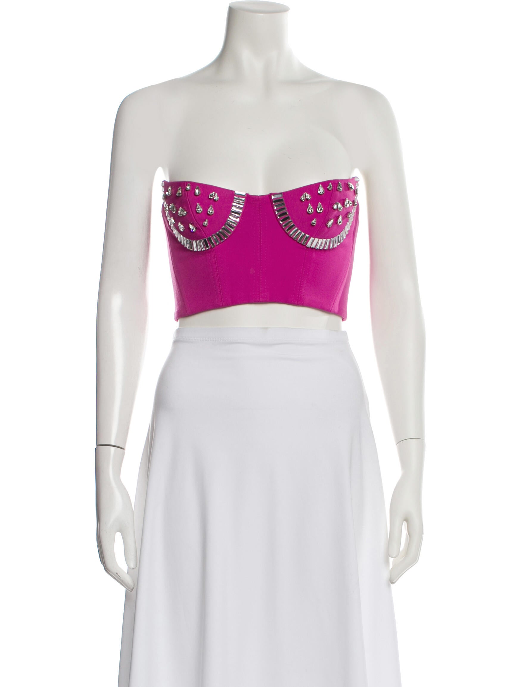 Area Strapless Crop Top