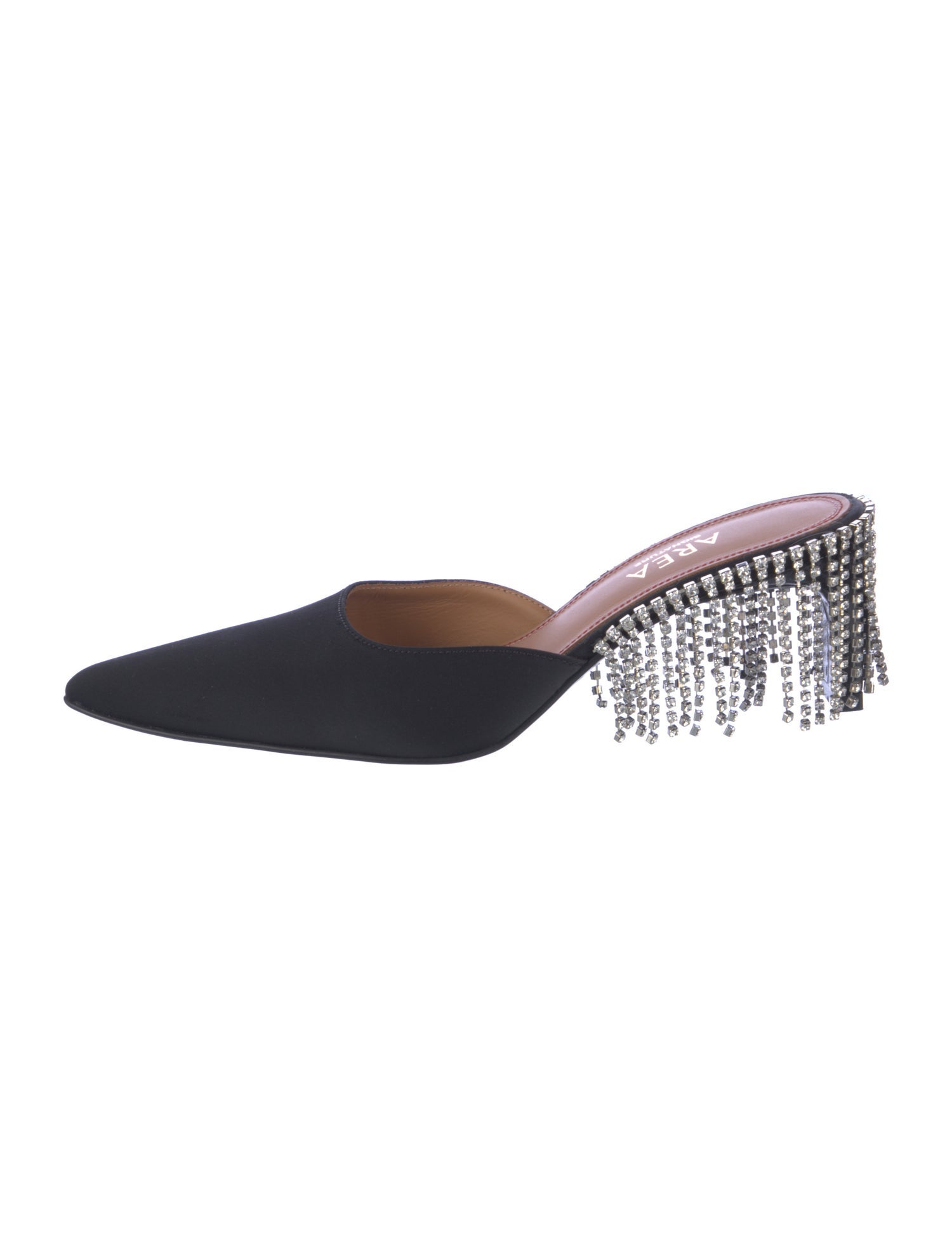 Area Satin Crystal Embellishments Mules