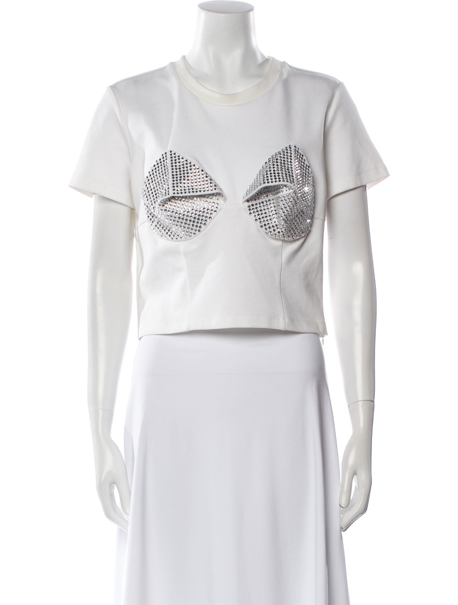 Area Crew Neck Short Sleeve Crop Top