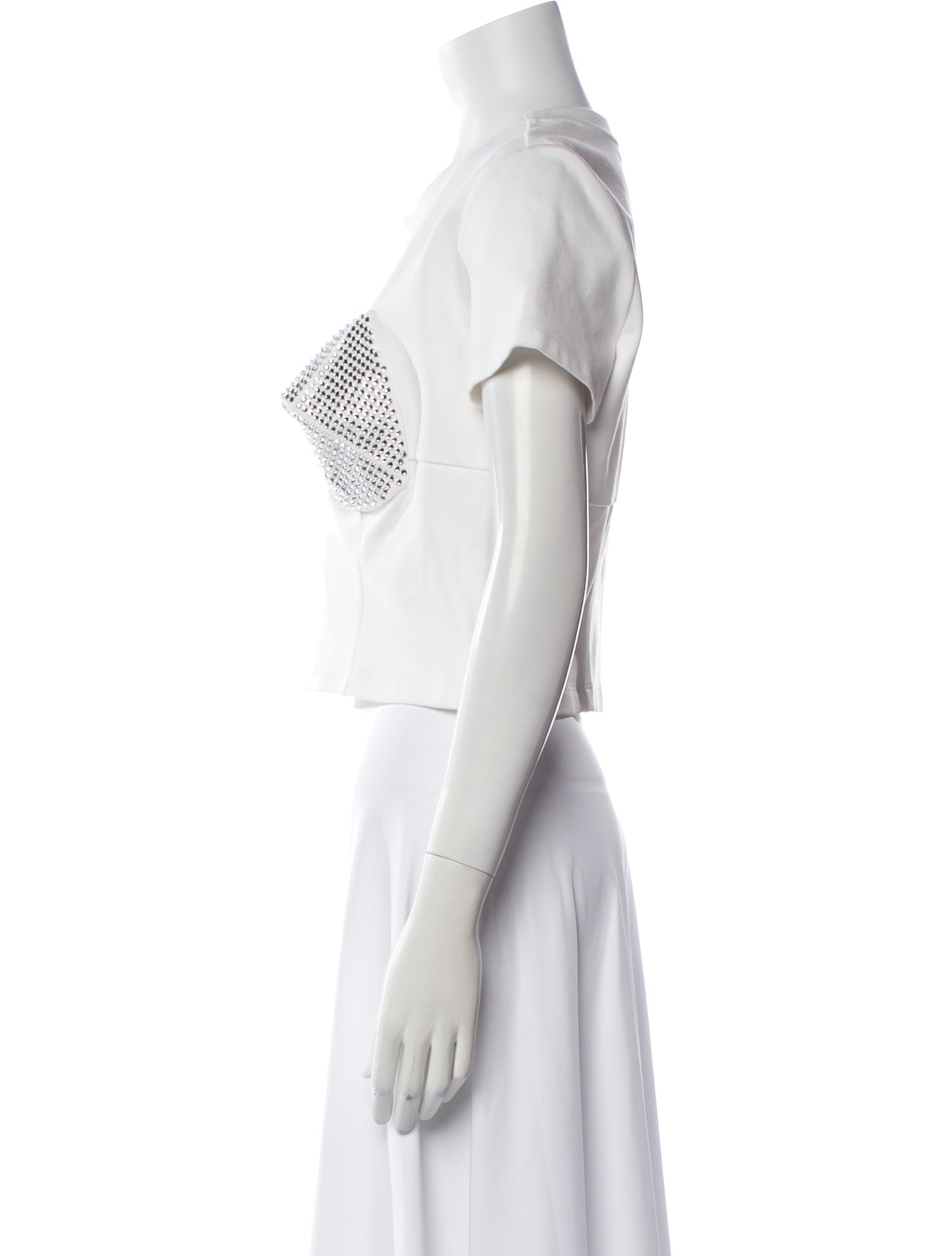 Area Crew Neck Short Sleeve Crop Top