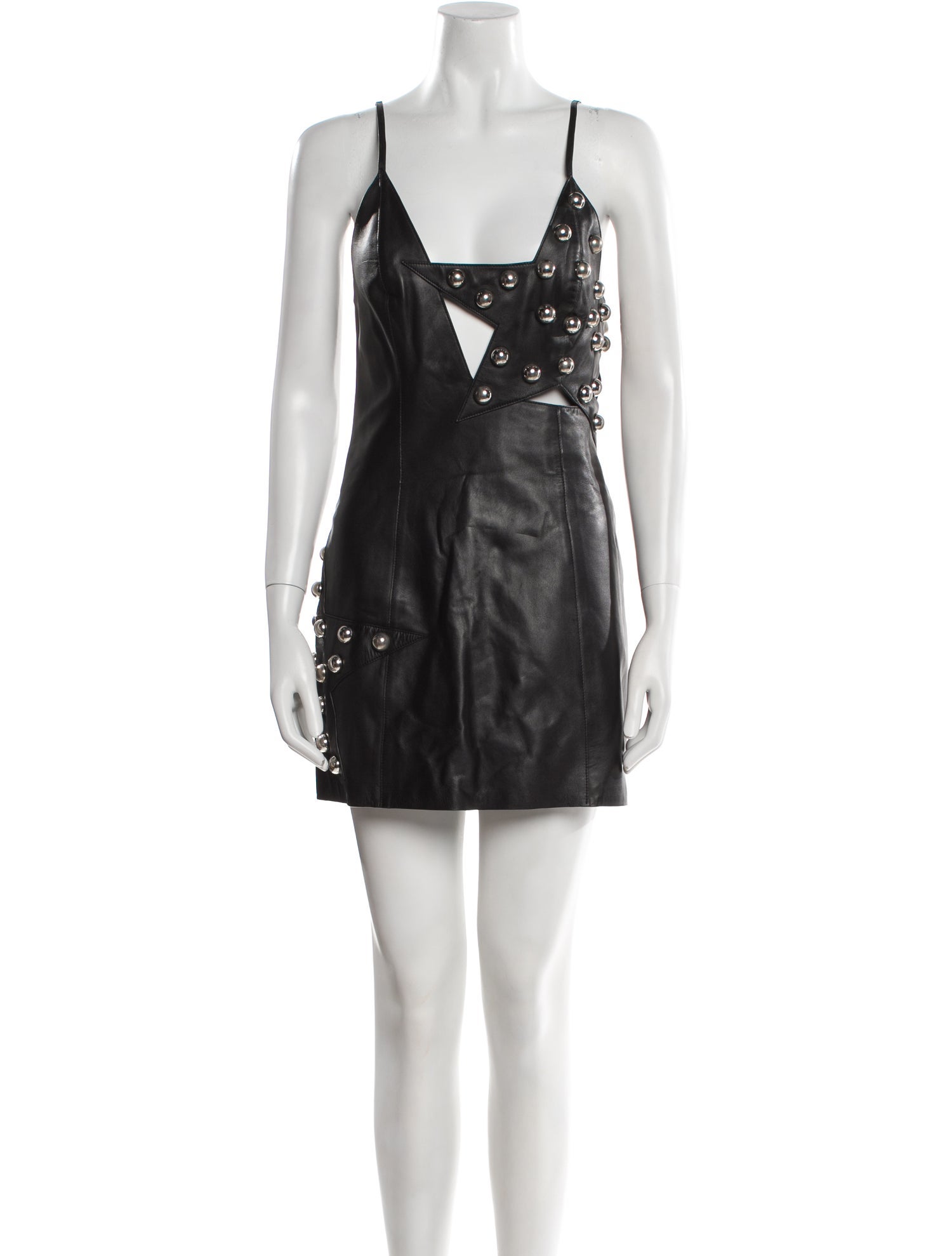 Area Leather Mini Dress