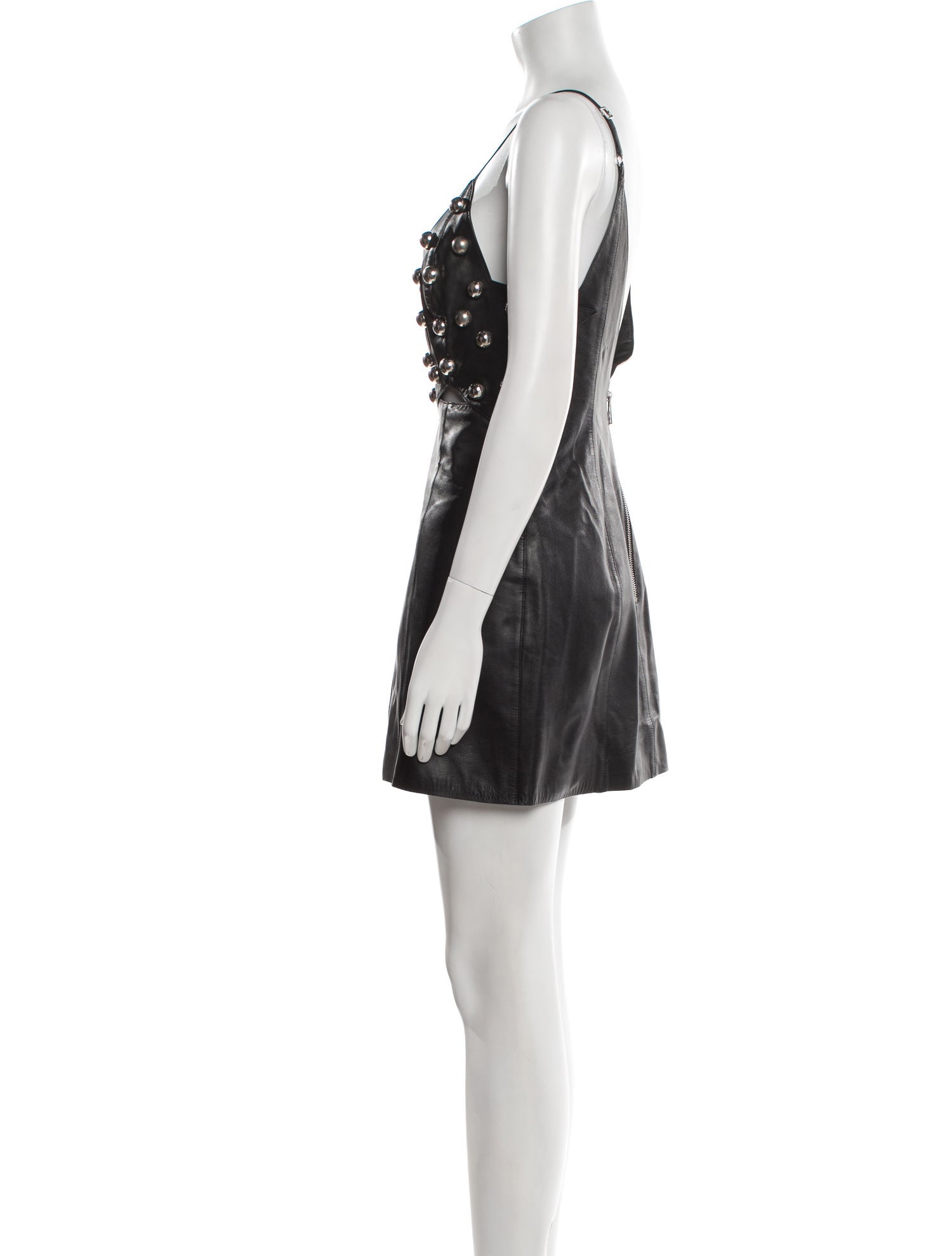 Area Leather Mini Dress