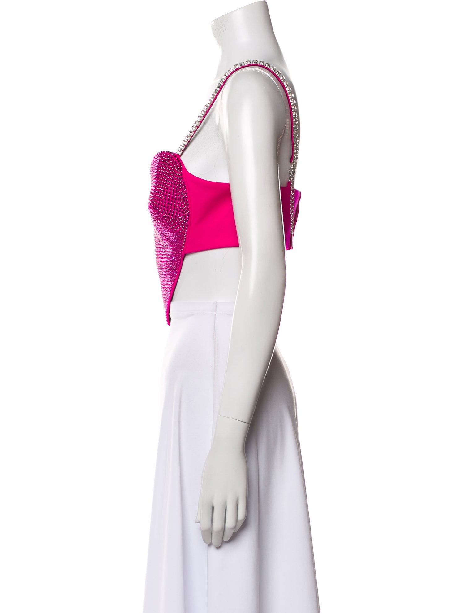 Area Wool V-Neck Crop Top