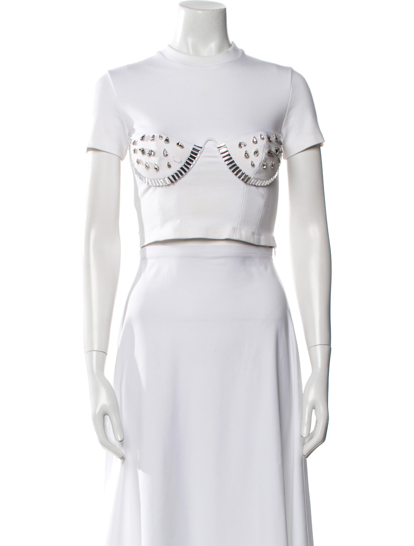 Area Mock Neck Short Sleeve Crop Top