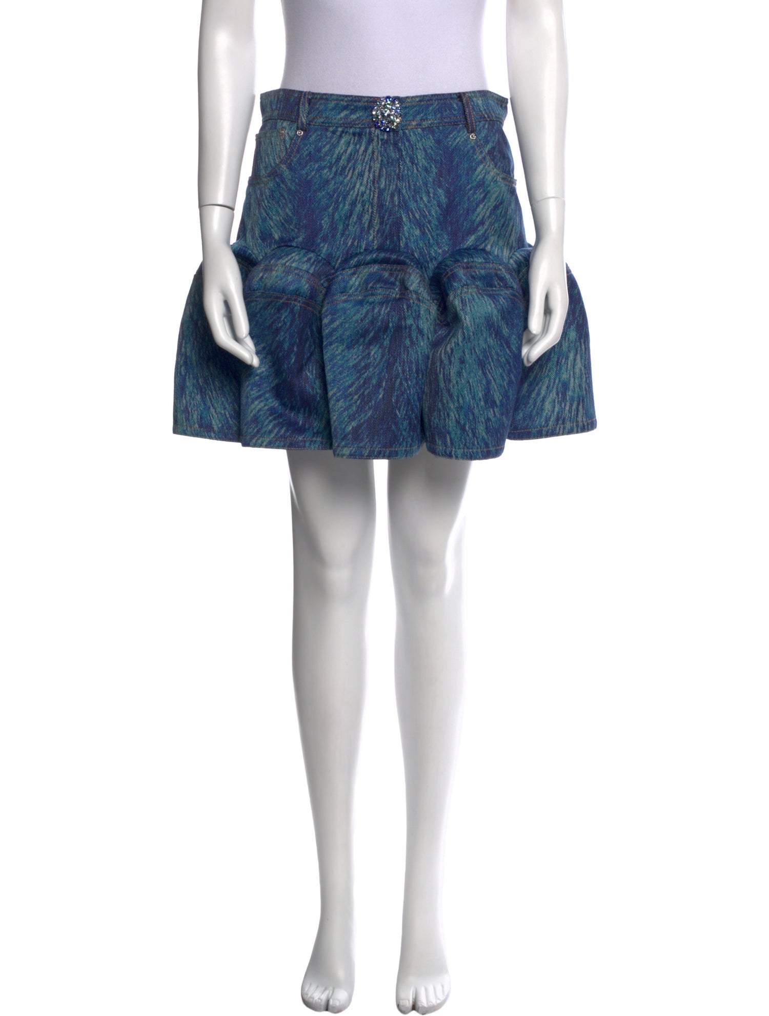 Area Printed Mini Skirt