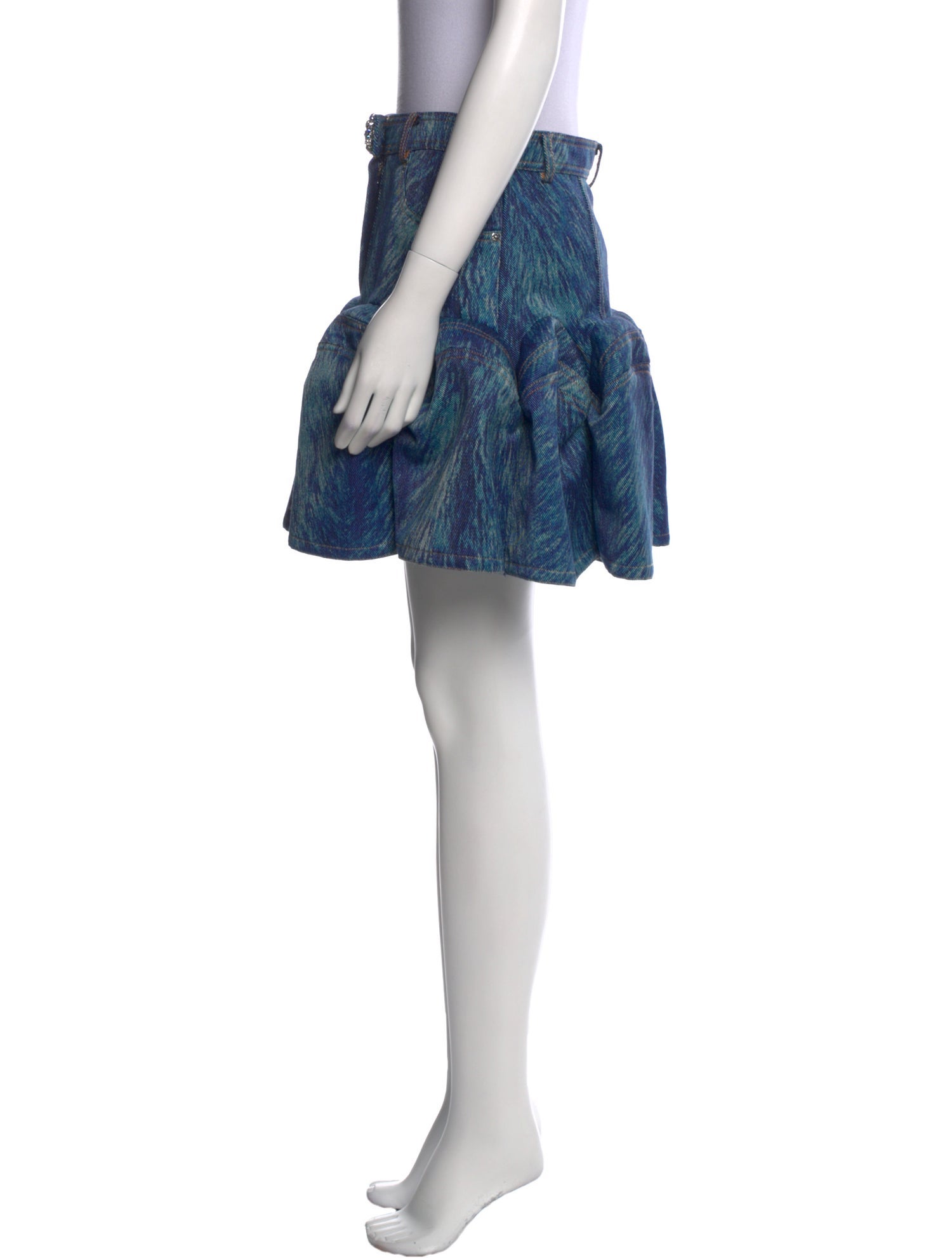 Area Printed Mini Skirt