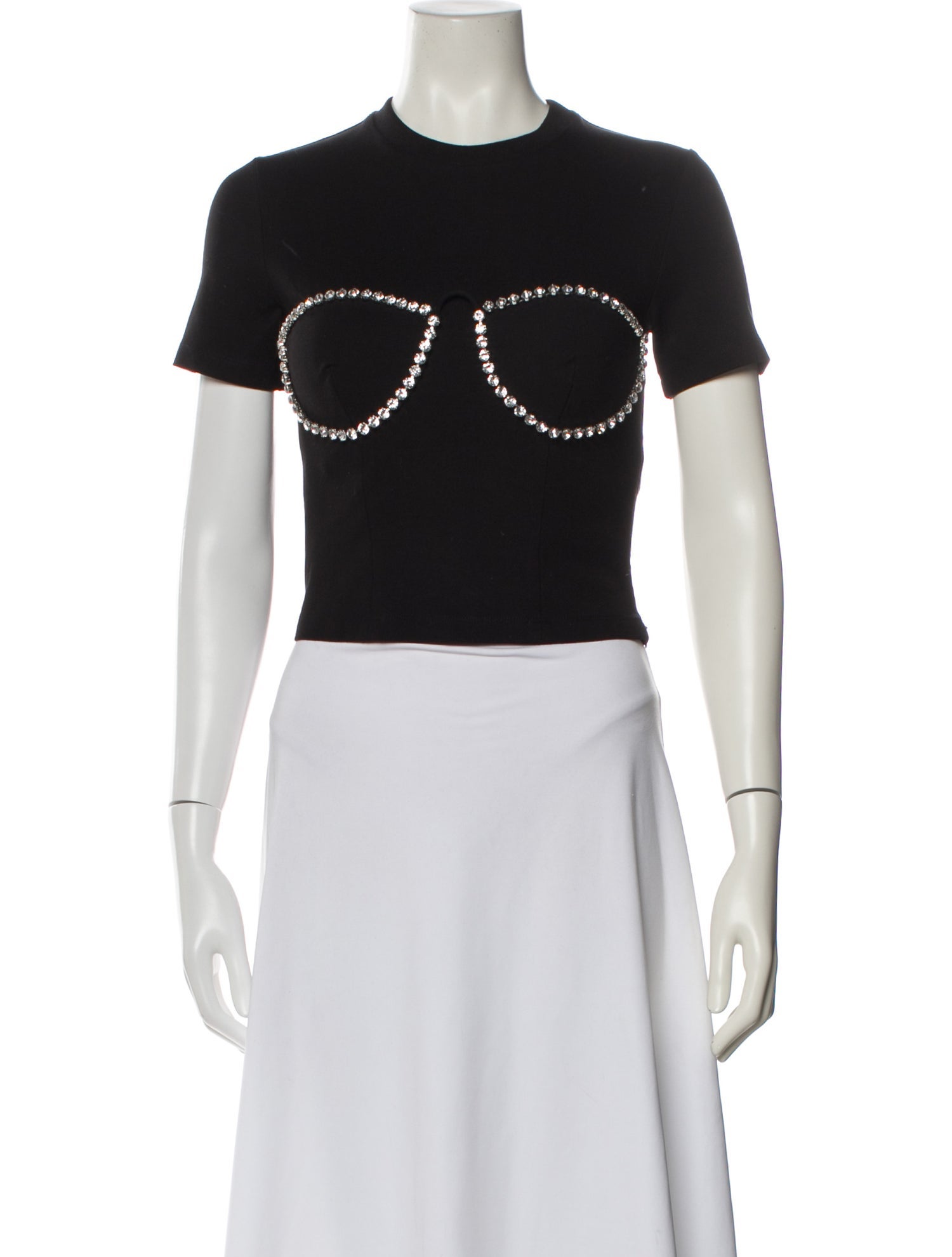 Area Crew Neck Short Sleeve Crop Top