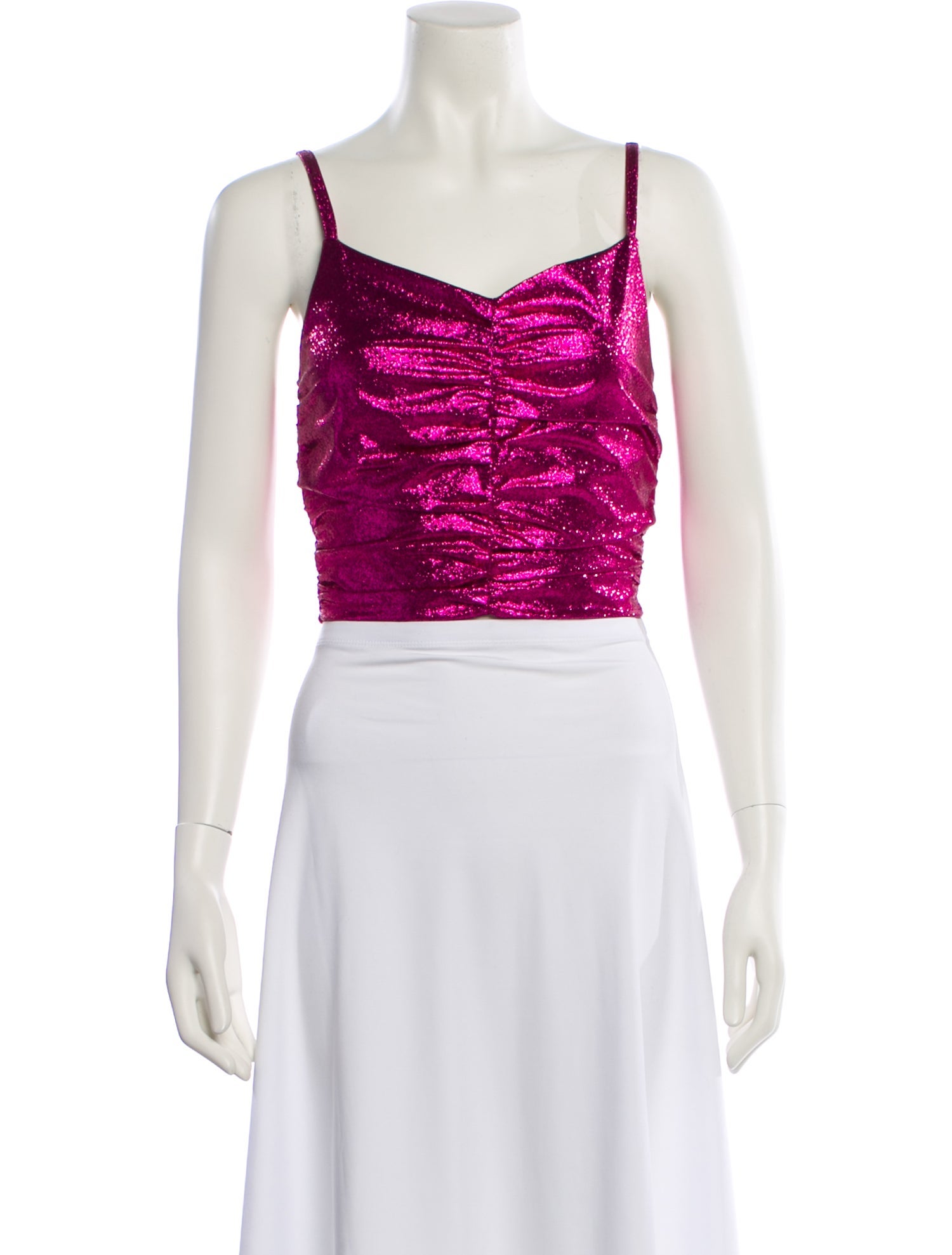 Area Square Neckline Sleeveless Crop Top