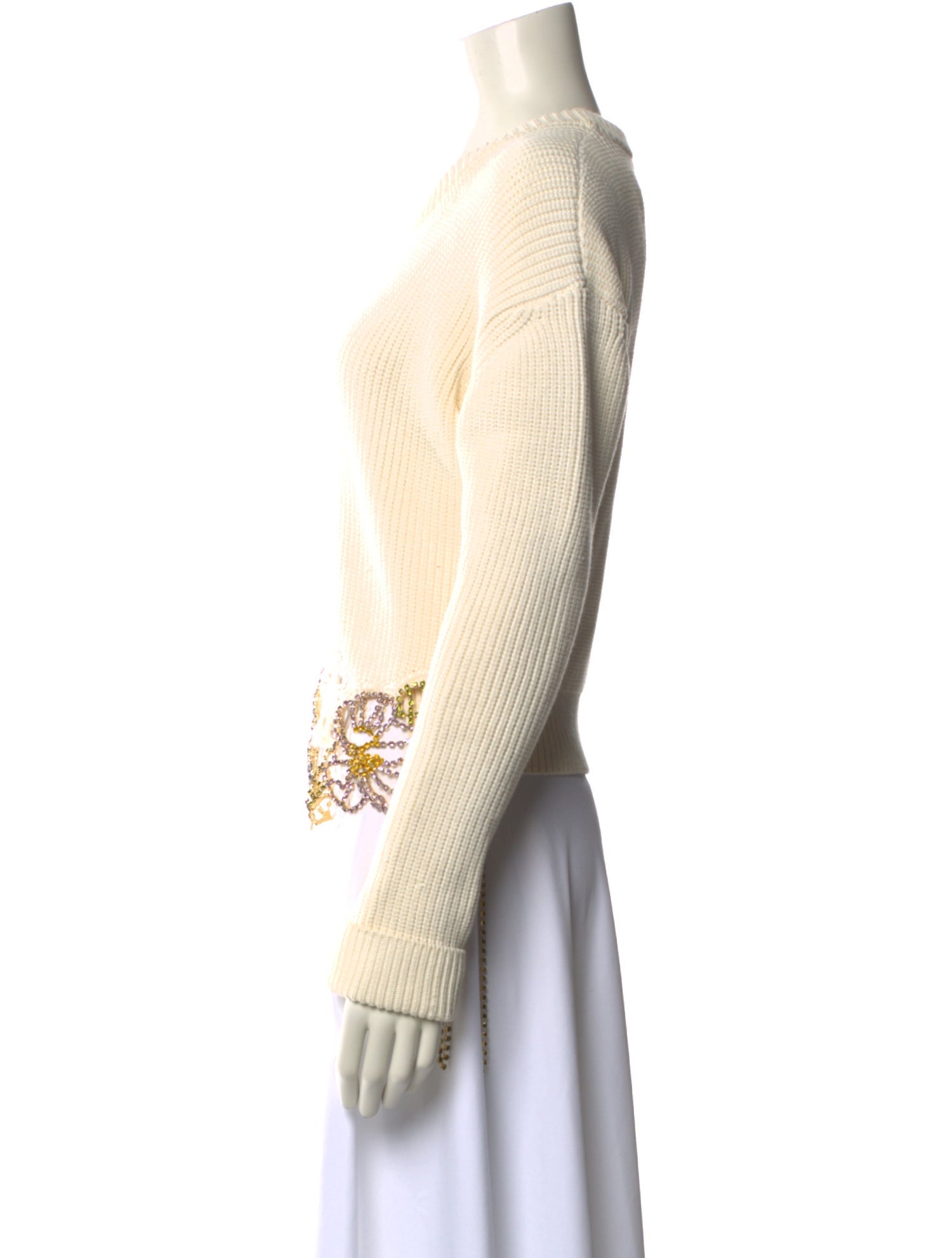 Area Printed Scoop Neck Sweater