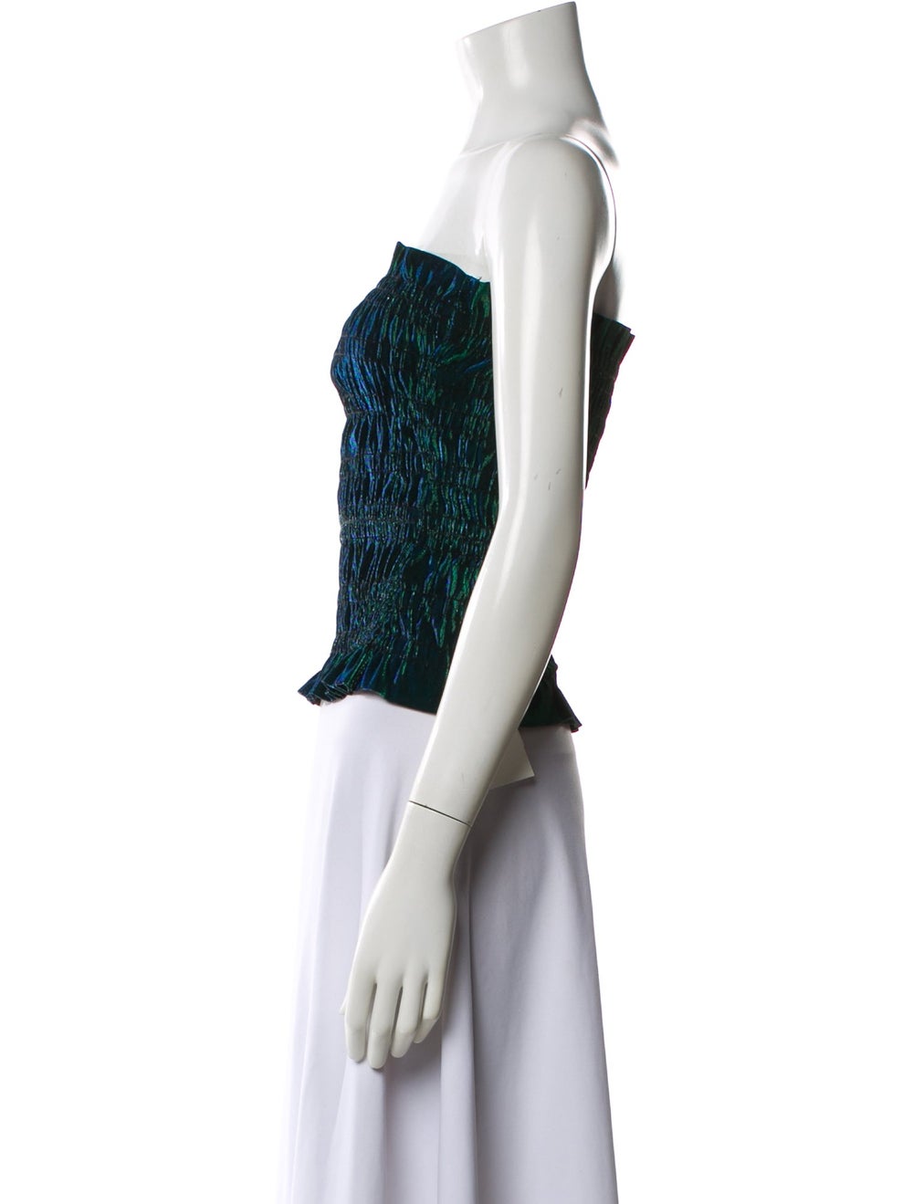 Area Patterned Strapless Crop Top - image 2
